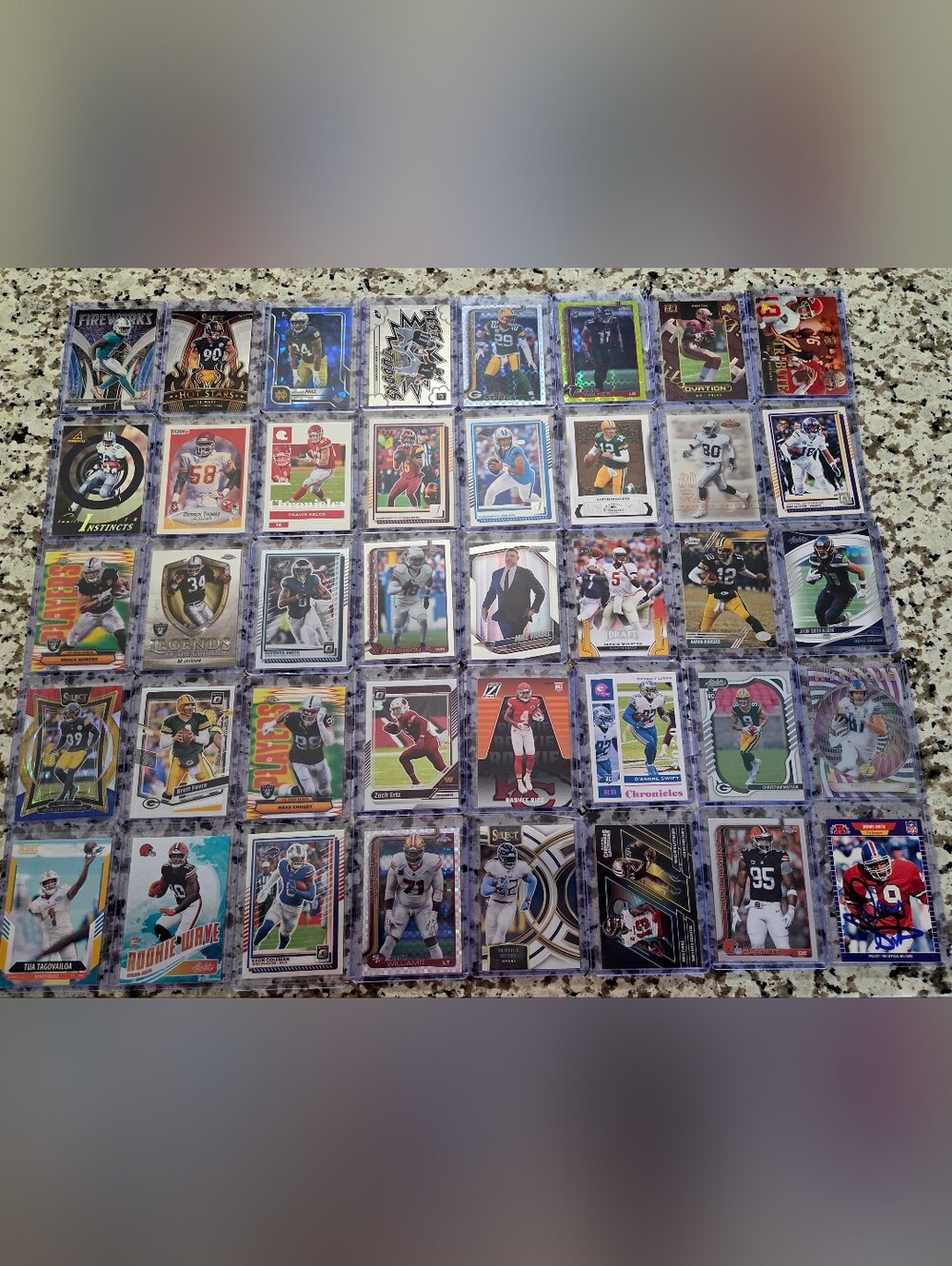 Football Cards Mixed Lot - 40 Top Loaders 90s-Today, Rookies, Stars, Inserts
